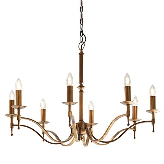 Photo of Stanford 8 lights pendant light in antique brass