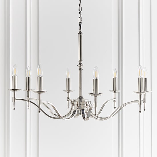 Stanford 8 Lights Pendant Light In Polished Nickel