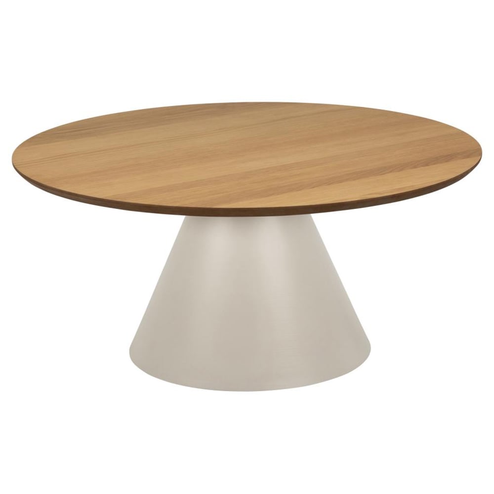 Stanford Large Wooden Coffee Table With Grey Base In Matt Oak