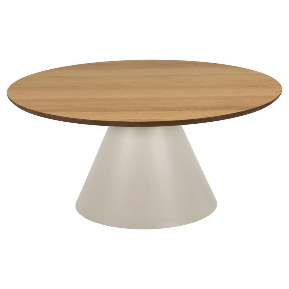 Stanford Large Wooden Coffee Table With Grey Base In Matt Oak