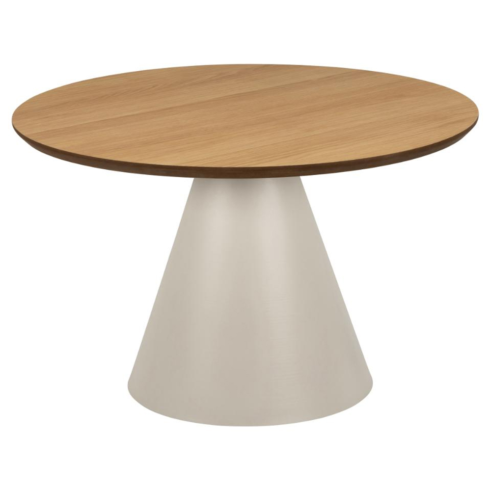 Stanford Medium Wooden Coffee Table With Grey Base In Matt Oak
