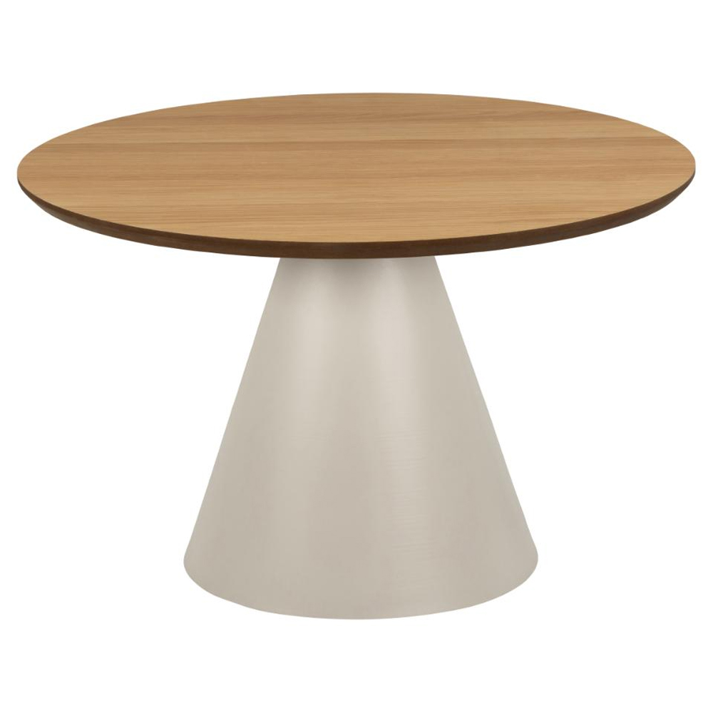 Stanford Medium Wooden Coffee Table With Grey Base In Matt Oak