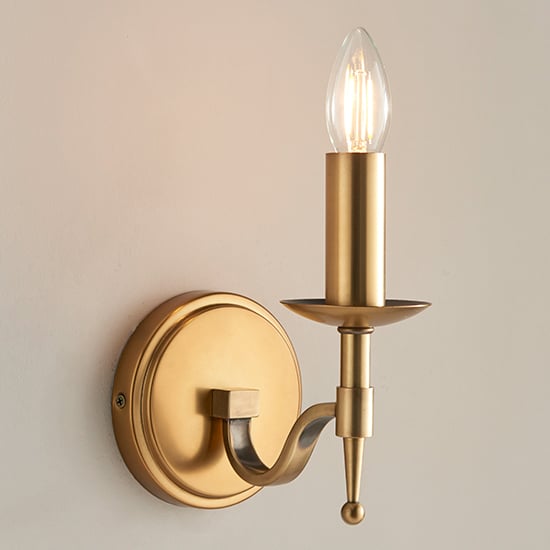 Photo of Stanford single wall light in antique brass