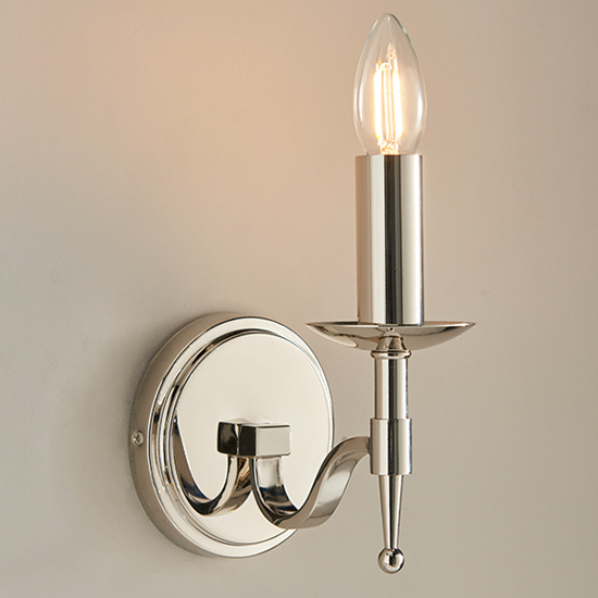 Stanford Single Wall Light In Polished Nickel