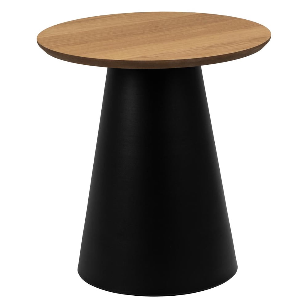 Stanford Small Wooden Coffee Table With Black Base In Matt Oak