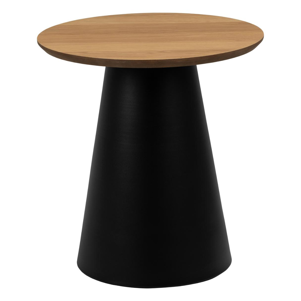 Stanford Small Wooden Coffee Table With Black Base In Matt Oak