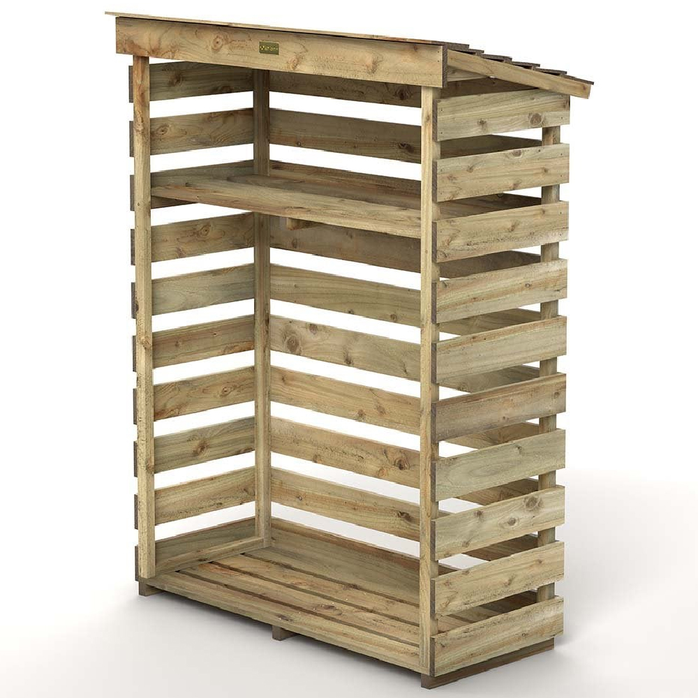Stanin Small Wooden Garden Log Storage Shed In Natural