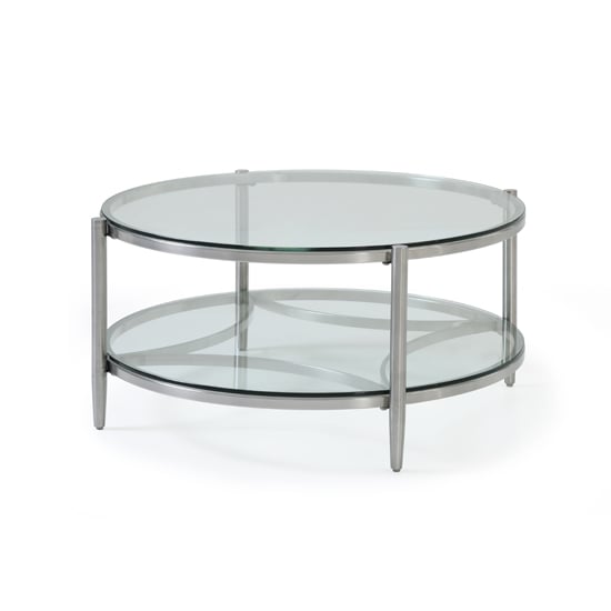 Photo of Stanmore glass coffee table with brushed stainless steel frame