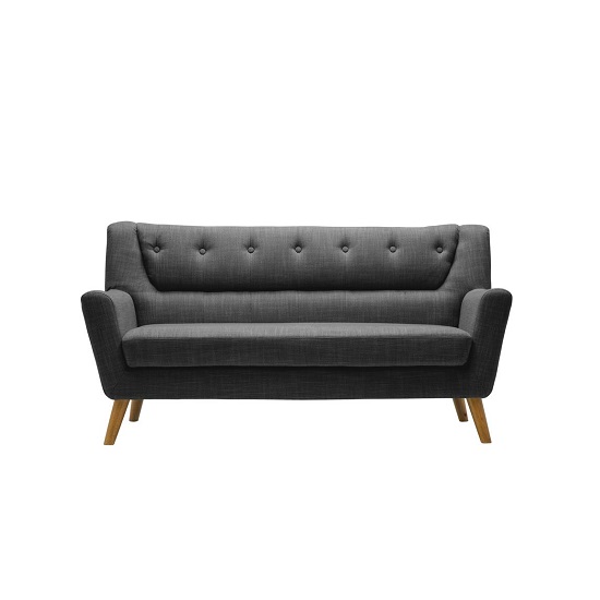 Stanwell 3 Seater Sofa In Grey Fabric With Wooden Legs_2