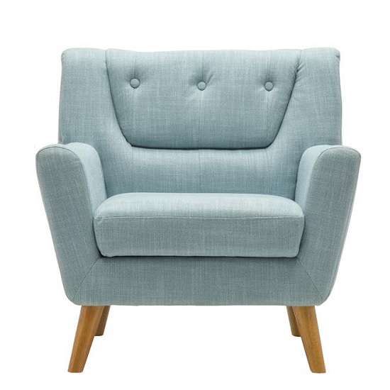 Stanwell Sofa Chair In Duck Egg Blue Fabric With Wooden Legs_2