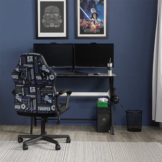 Star Wars Faux Leather Childrens Gaming Chair In Blue_2