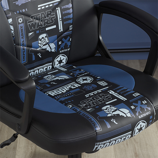 Star Wars Faux Leather Childrens Gaming Chair In Blue_5