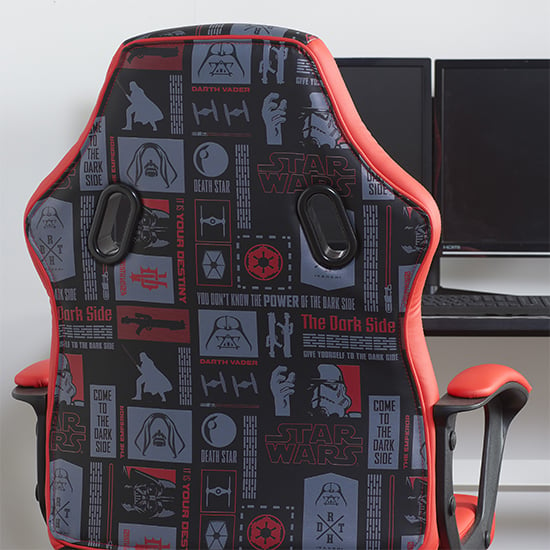 Star Wars Faux Leather Childrens Gaming Chair In Red_3