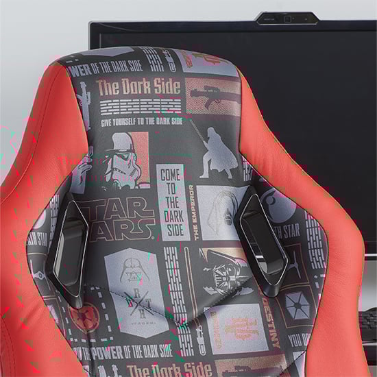 Star Wars Faux Leather Childrens Gaming Chair In Red_4