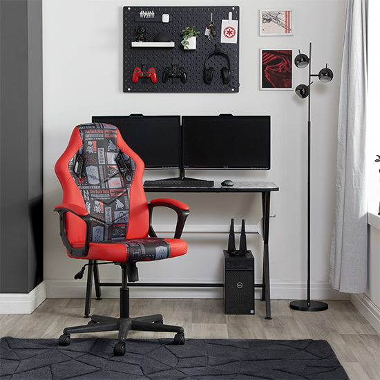 Read more about Star wars faux leather childrens gaming chair in red