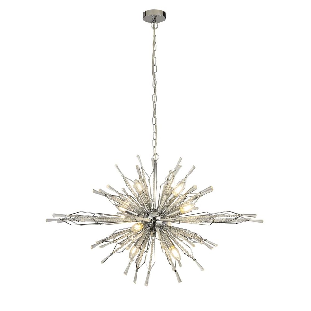 Read more about Starburst 8 light glass ceiling pendant light in chrome