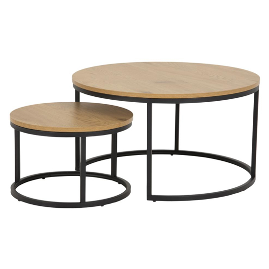 Read more about Starkville wooden set of 2 coffee tables in matt wild oak