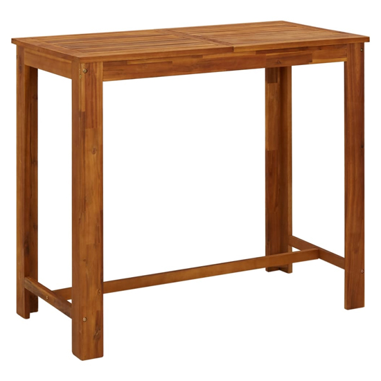Starla Medium Natural Wooden Bar Table With 4 Grey Bar Chairs_3