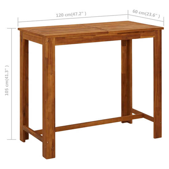 Starla Medium Natural Wooden Bar Table With 4 Grey Bar Chairs_5