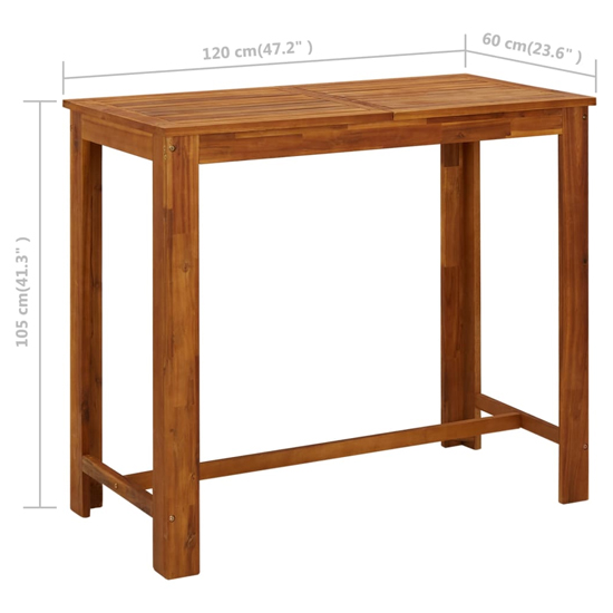 Starla Medium Natural Wooden Bar Table With 6 Black Bar Chairs_5