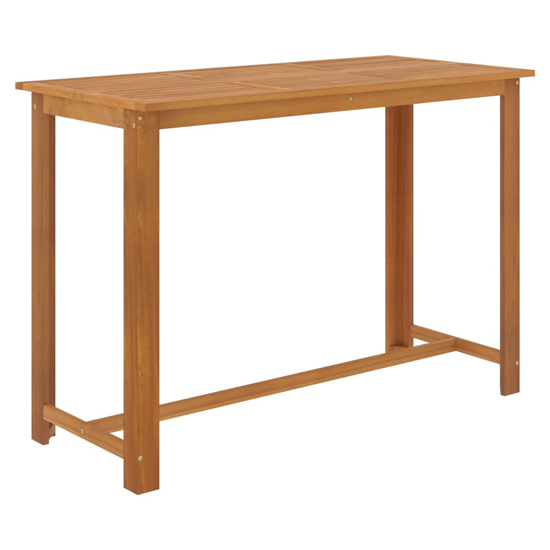 Starla Large Natural Wooden Bar Table With 8 Brown Bar Chairs