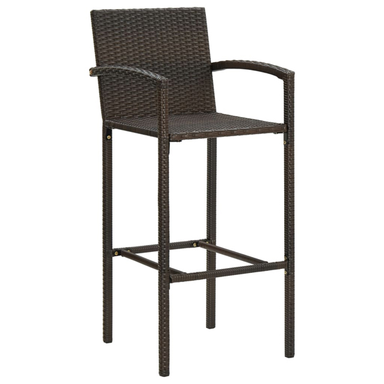 Starla Large Natural Wooden Bar Table With 8 Brown Bar Chairs
