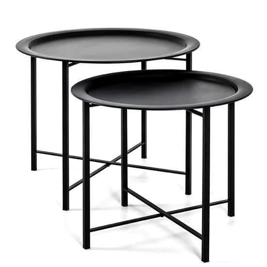 Stateline Metal Set Of 2 Coffee Tables In Black_2
