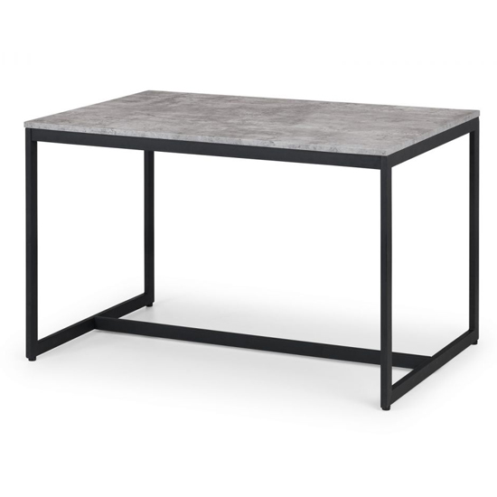 Salome Dining Set In Concrete Effect With 4 Kaili Grey Chairs