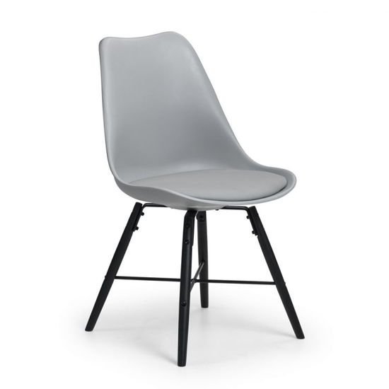 Salome Dining Set In Concrete Effect With 4 Kaili Grey Chairs