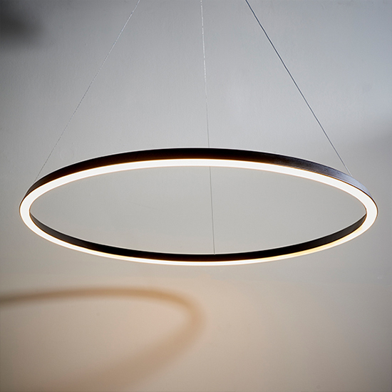 Staten LED Pendant Light In Matt Black With White Diffuser