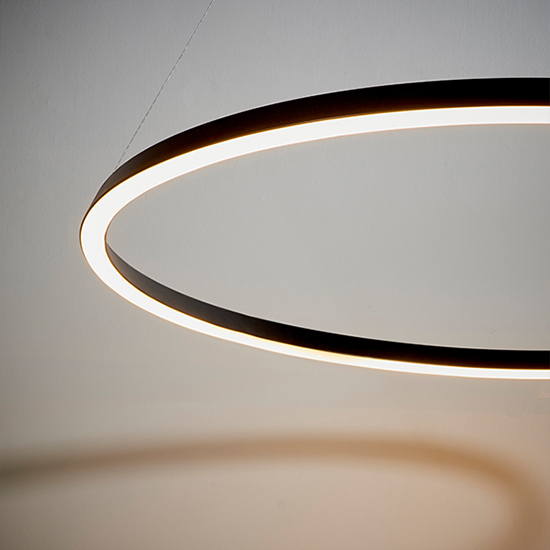 Staten LED Pendant Light In Matt Black With White Diffuser