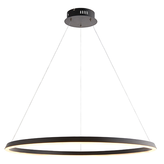 Product photograph of Staten Led Pendant Light In Matt Black With White Diffuser from Furniture in Fashion