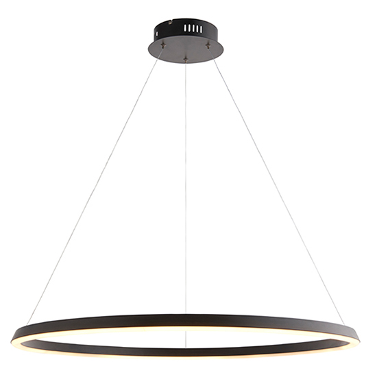 Photo of Staten led pendant light in matt black with white diffuser