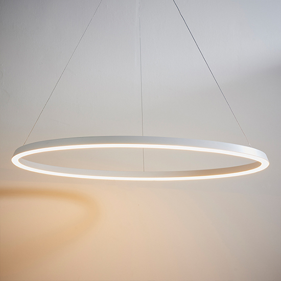 Staten LED Pendant Light In Matt White With White Diffuser