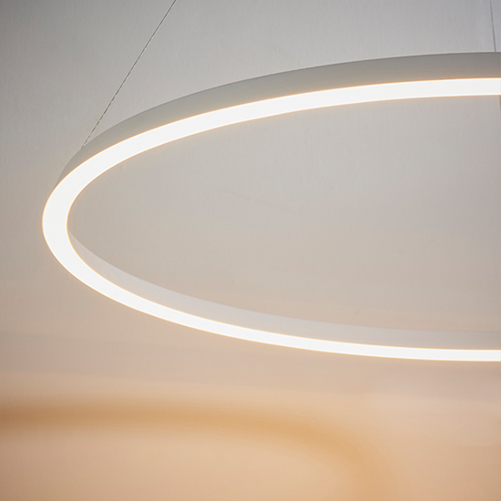 Staten LED Pendant Light In Matt White With White Diffuser