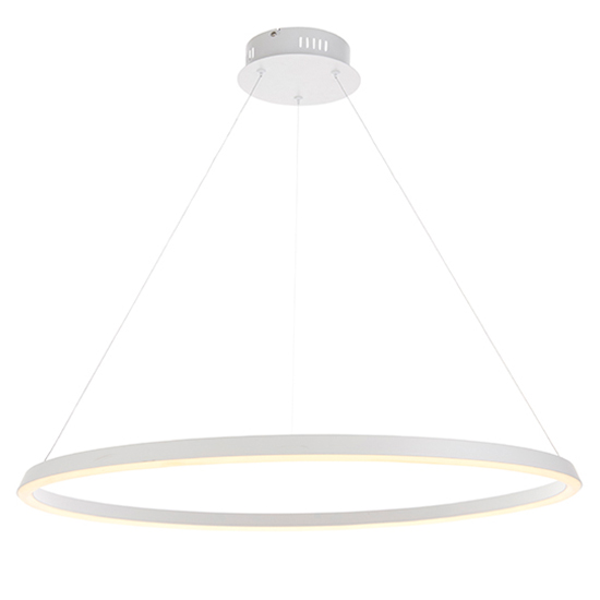 Staten LED Pendant Light In Matt White With White Diffuser