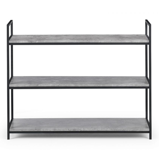 Salome Low Metal Bookcase In Concrete Effect_3