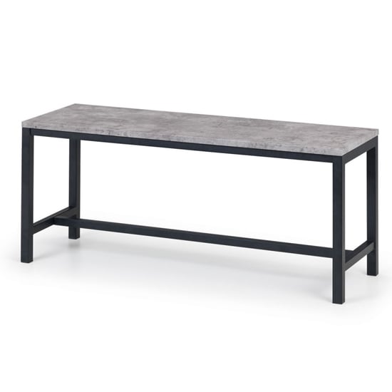 Salome Metal Dining Bench In Concrete Effect_2
