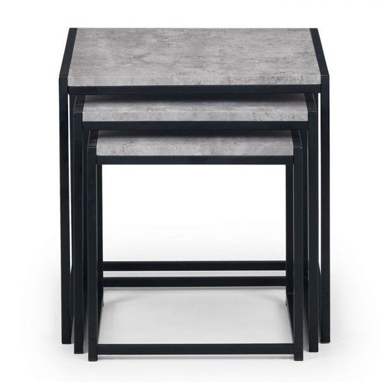 Staten Metal Set Of 3 Nesting Tables In Concrete Effect