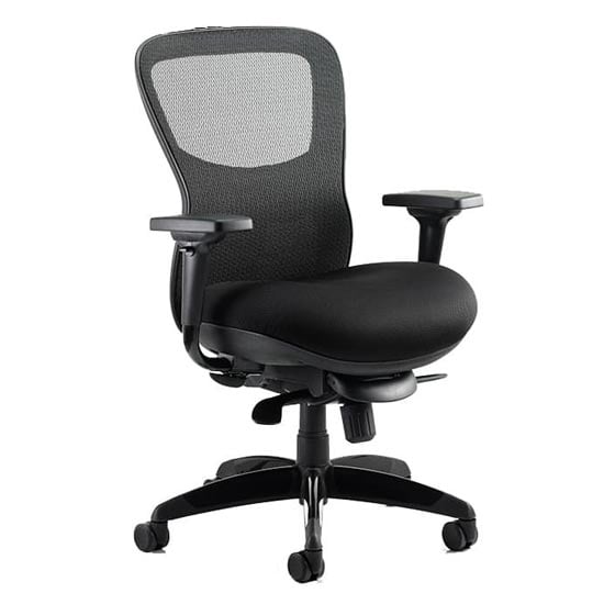Stealth Shadow Ergo Fabric Office Chair In Black Airmesh Seat