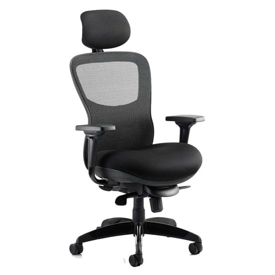 Read more about Stealth shadow ergo headrest office chair in black airmesh seat