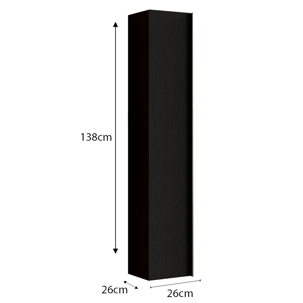 Steelville Wooden Bathroom Wall Cabinet With 1 Door In Burnt Black