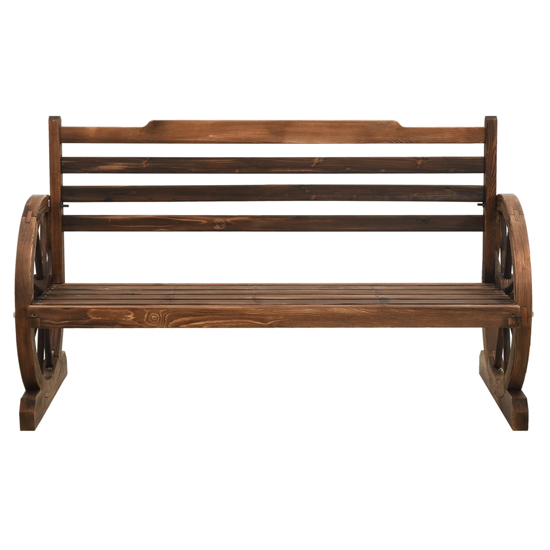 Stella 112cm Wooden Garden Seating Bench In Brown