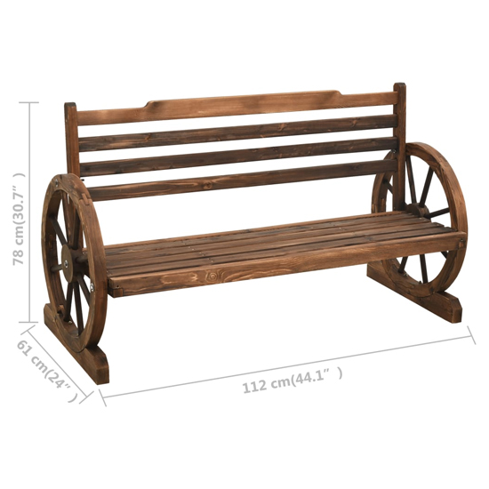 Stella 112cm Wooden Garden Seating Bench In Brown