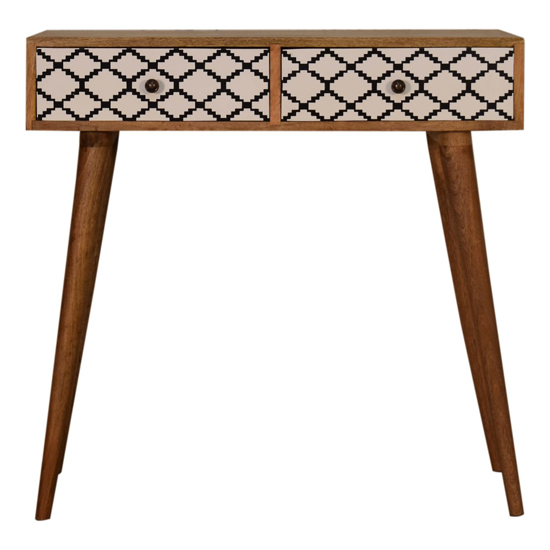 Stella Wooden Console Table In Oak Ish With 2 Drawers_2