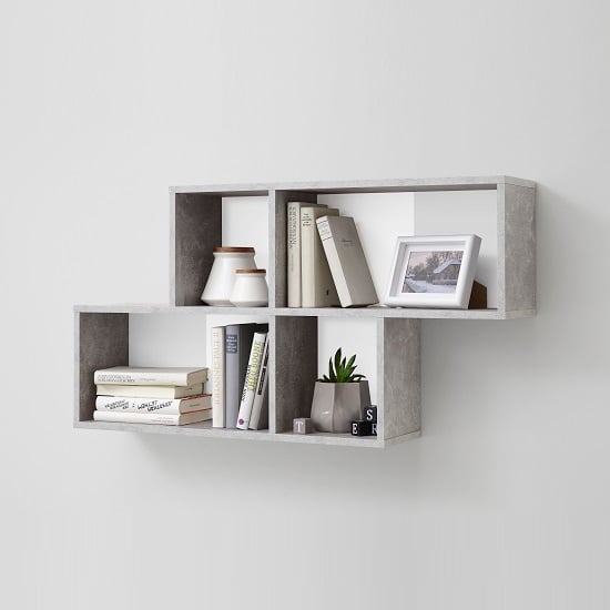 Product photograph of Stella Wall Mounted Display Shelf In White And Light Atelier from Furniture in Fashion