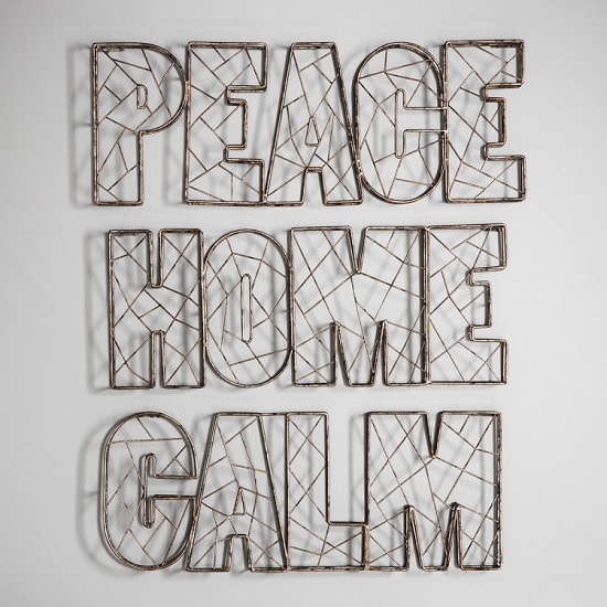 Stellan Peace Wire Wall Art In Metal Furniture in Fashion