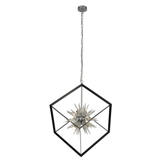 View Stellar 6 lights ceiling pendant light in black