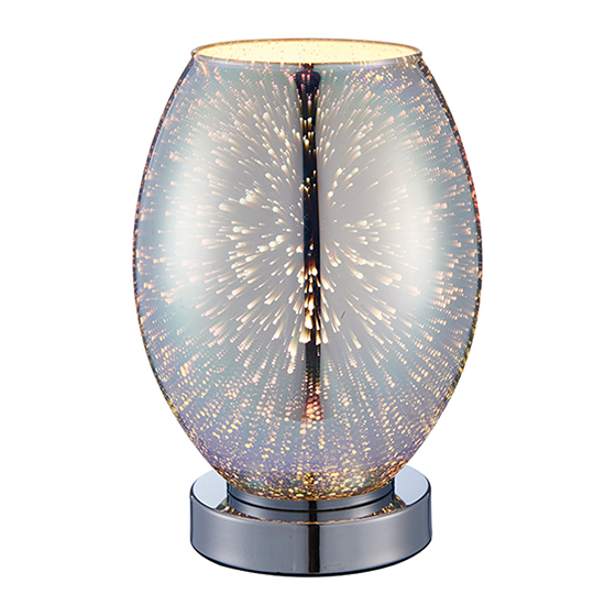 Photo of Stellar holographic glass touch table lamp in chrome