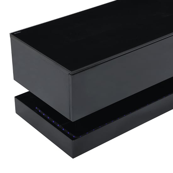 Step High Gloss TV Stand In Black With Multi LED Lighting_10
